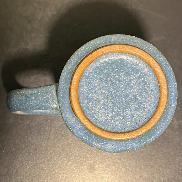 Handcrafted Wheel-Thrown Studio Art Pottery Mug ~ Denim Blue & Rust Design Glaze - Picture 9 of 12